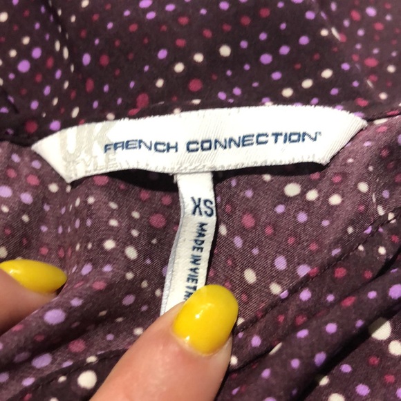 French Connection purple polka dot sleeveless blouse size xs - Picture 9 of 10